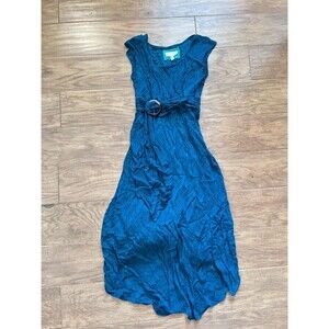 Anthropologie Moulinette Soeurs Guinevere Maxi Dress Size 4 Teal Green/Blue